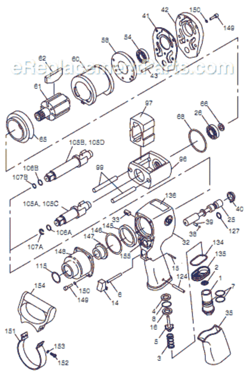 Page A Diagram and Parts List for CP771 T025273 Chicago Pneumatic Wrench